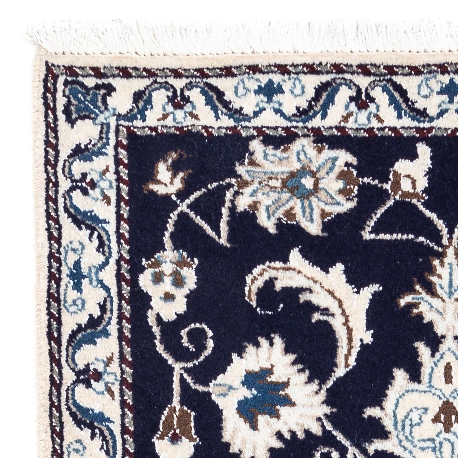 Alfombra persa - Nain - 136 x 68 cm - azul oscuro