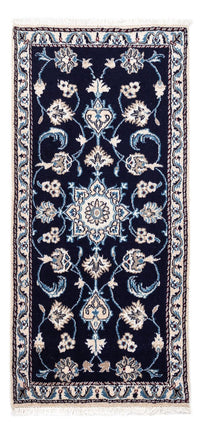 Alfombra persa - Nain - 141 x 67 cm - azul oscuro