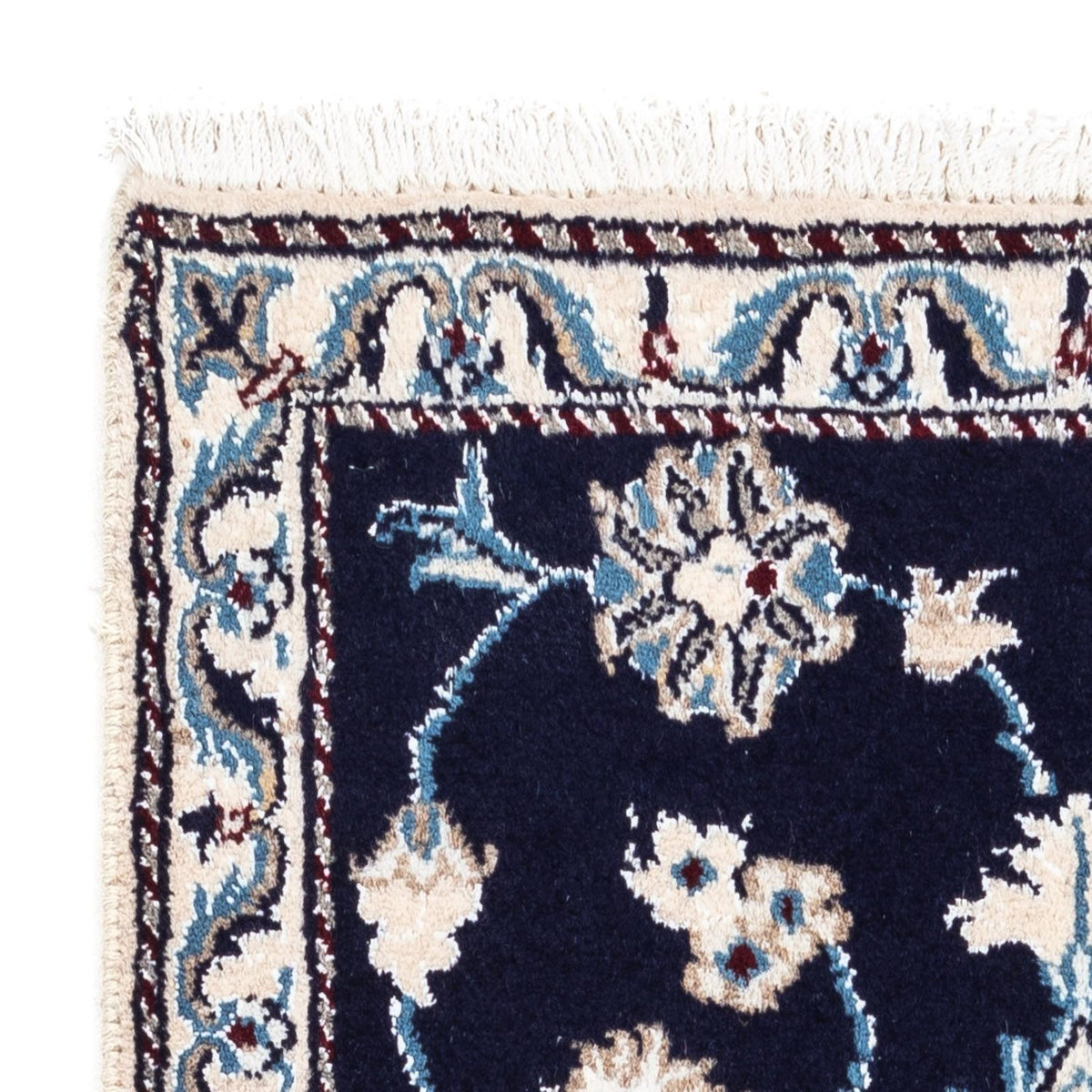 Alfombra persa - Nain - 141 x 67 cm - azul oscuro