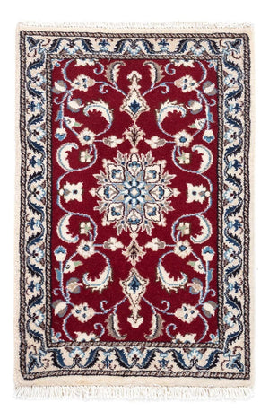 Alfombra persa - Nain - 90 x 60 cm - rojo oscuro