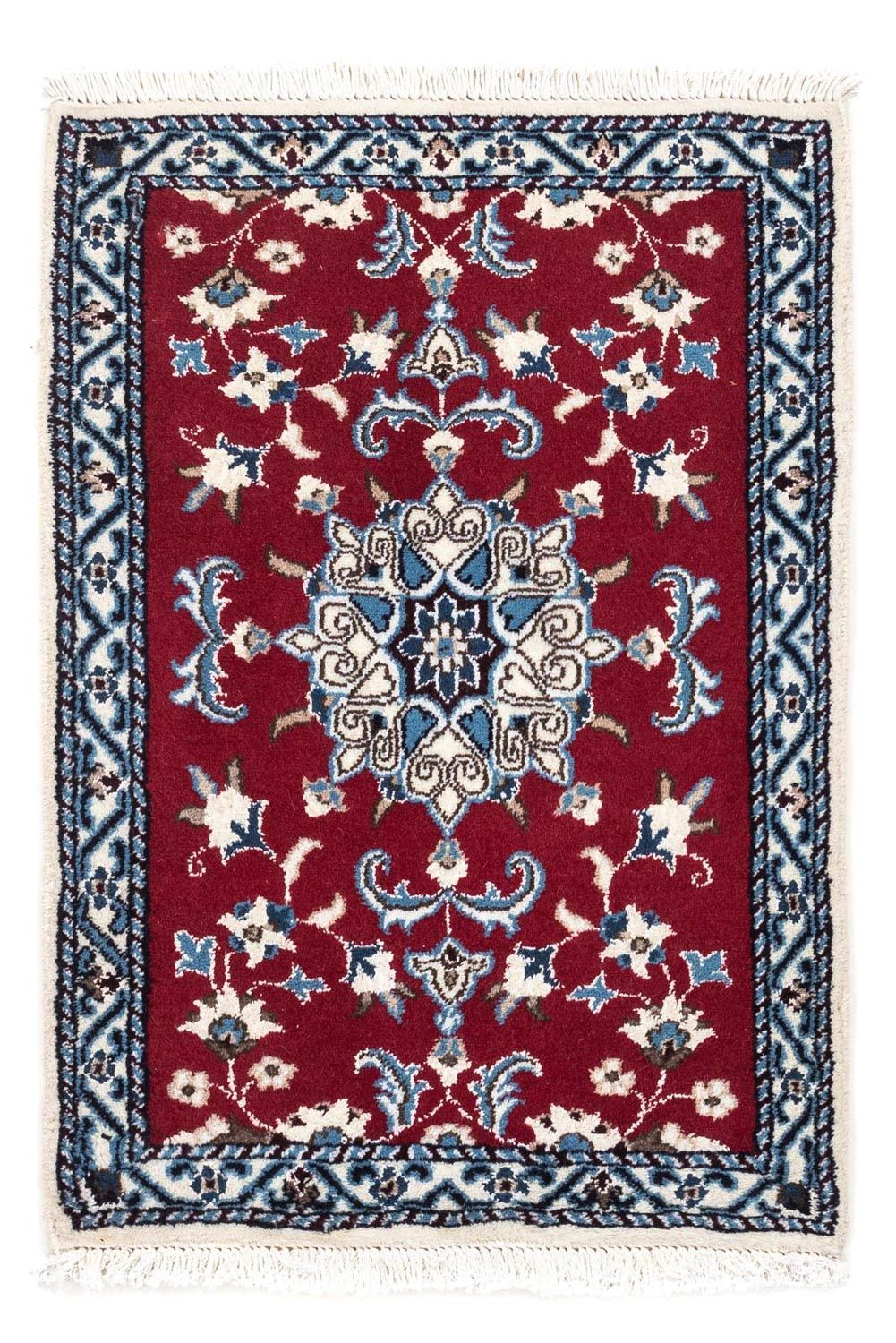 Alfombra persa - Nain - 90 x 60 cm - rojo oscuro