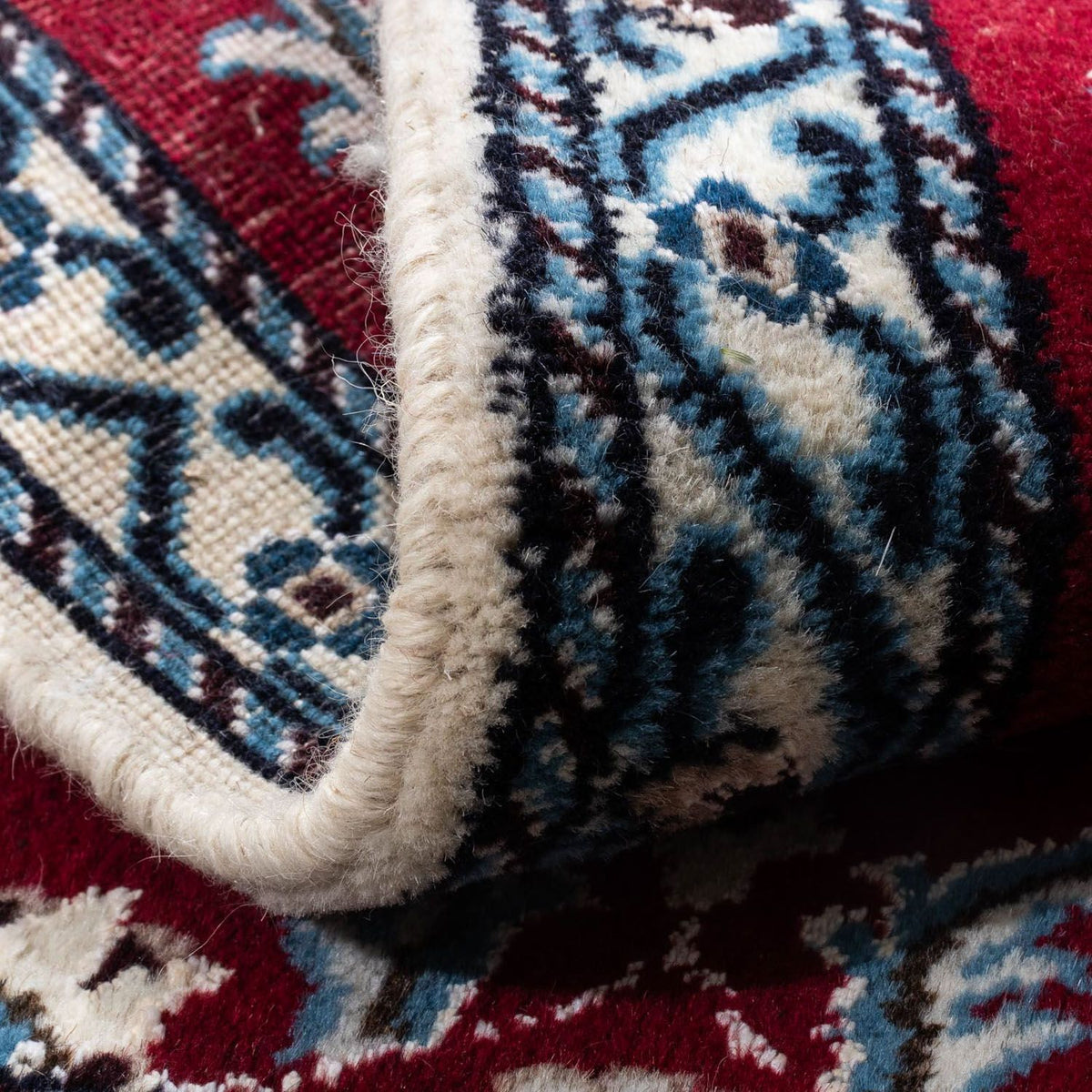 Alfombra persa - Nain - 90 x 60 cm - rojo oscuro