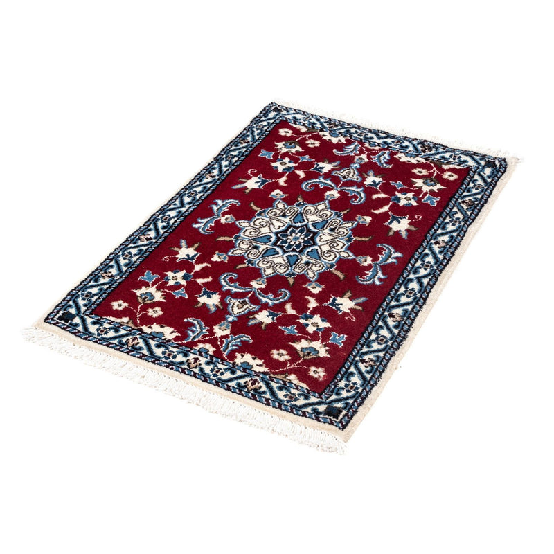 Alfombra persa - Nain - 90 x 60 cm - rojo oscuro