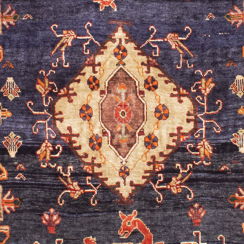 Alfombra persa - Nómada - 170 x 117 cm - azul oscuro