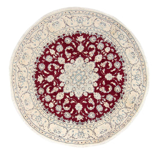 Alfombra persa - Nain redondo  - 245 x 245 cm - rojo oscuro