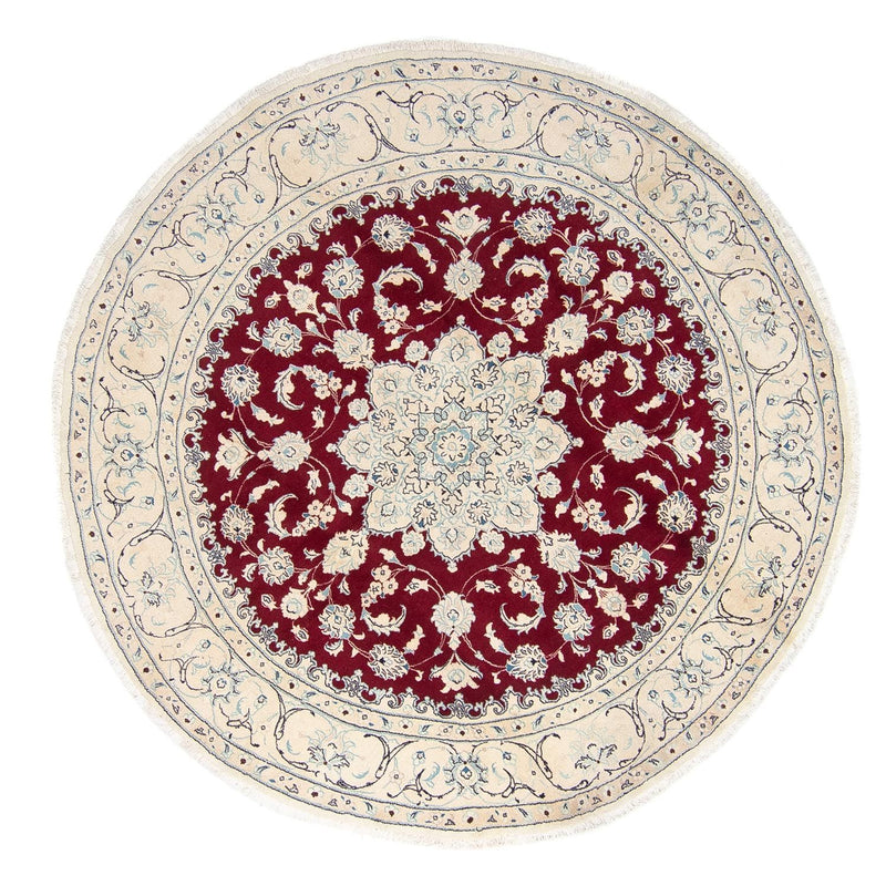 Alfombra persa - Nain redondo  - 245 x 245 cm - rojo oscuro