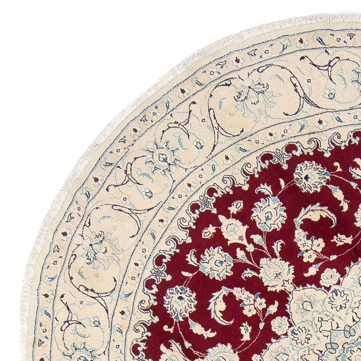 Alfombra persa - Nain redondo  - 245 x 245 cm - rojo oscuro