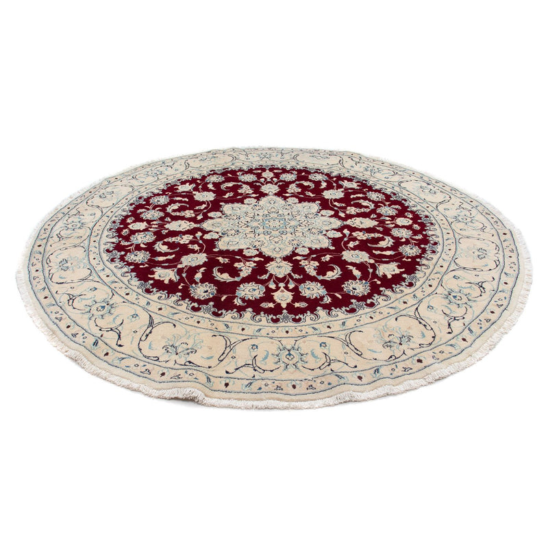 Alfombra persa - Nain redondo  - 245 x 245 cm - rojo oscuro