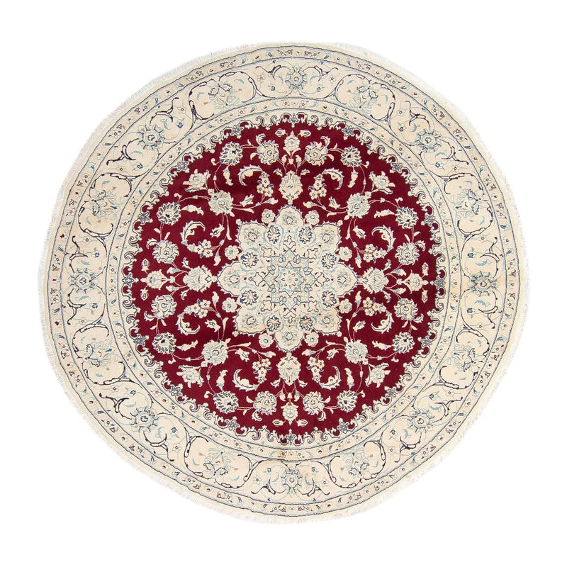 Alfombra persa - Nain redondo  - 245 x 245 cm - rojo oscuro