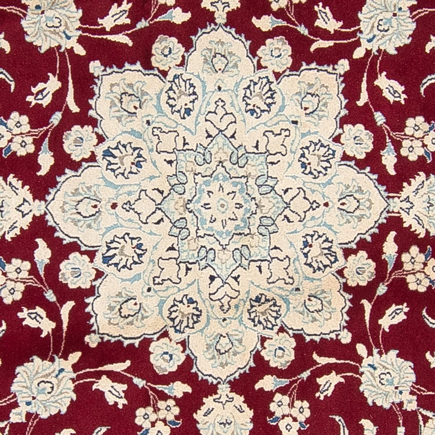 Alfombra persa - Nain redondo  - 245 x 245 cm - rojo oscuro