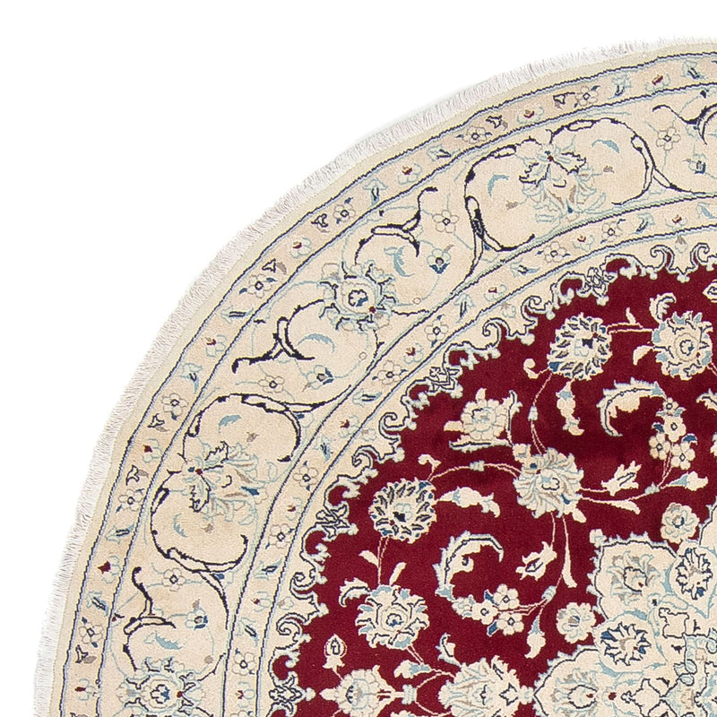 Alfombra persa - Nain redondo  - 245 x 245 cm - rojo oscuro