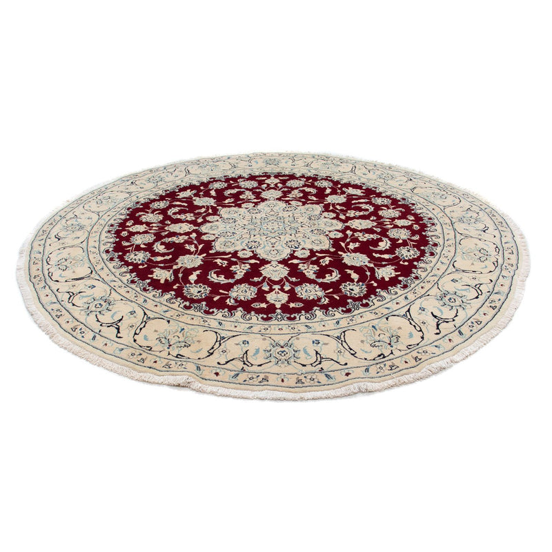 Alfombra persa - Nain redondo  - 245 x 245 cm - rojo oscuro