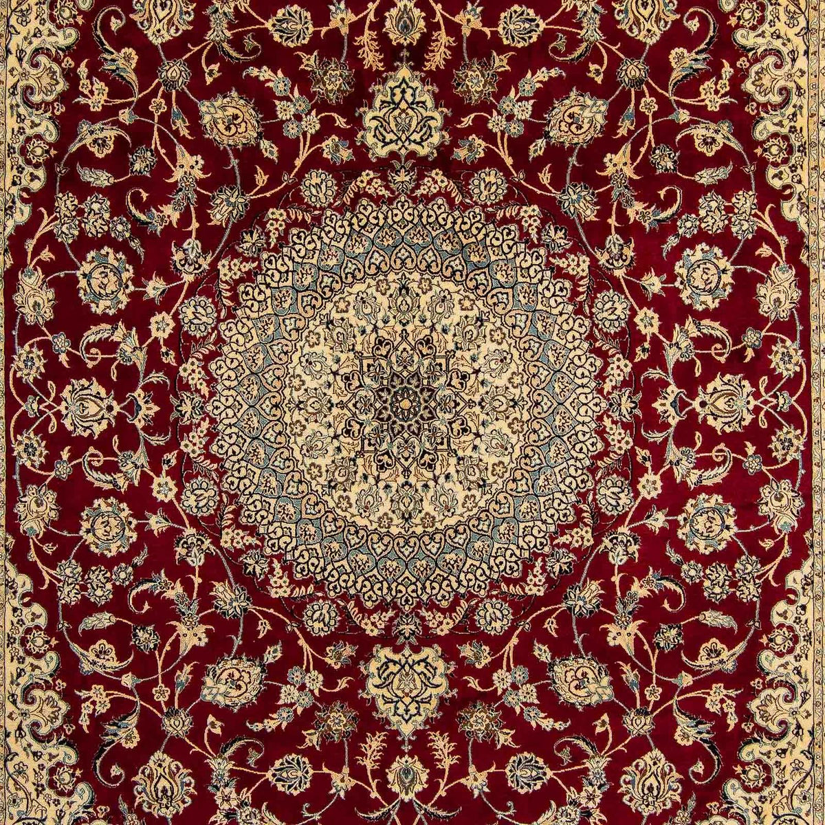 Alfombra Persa - Nain - Real - 408 x 300 cm - rojo oscuro