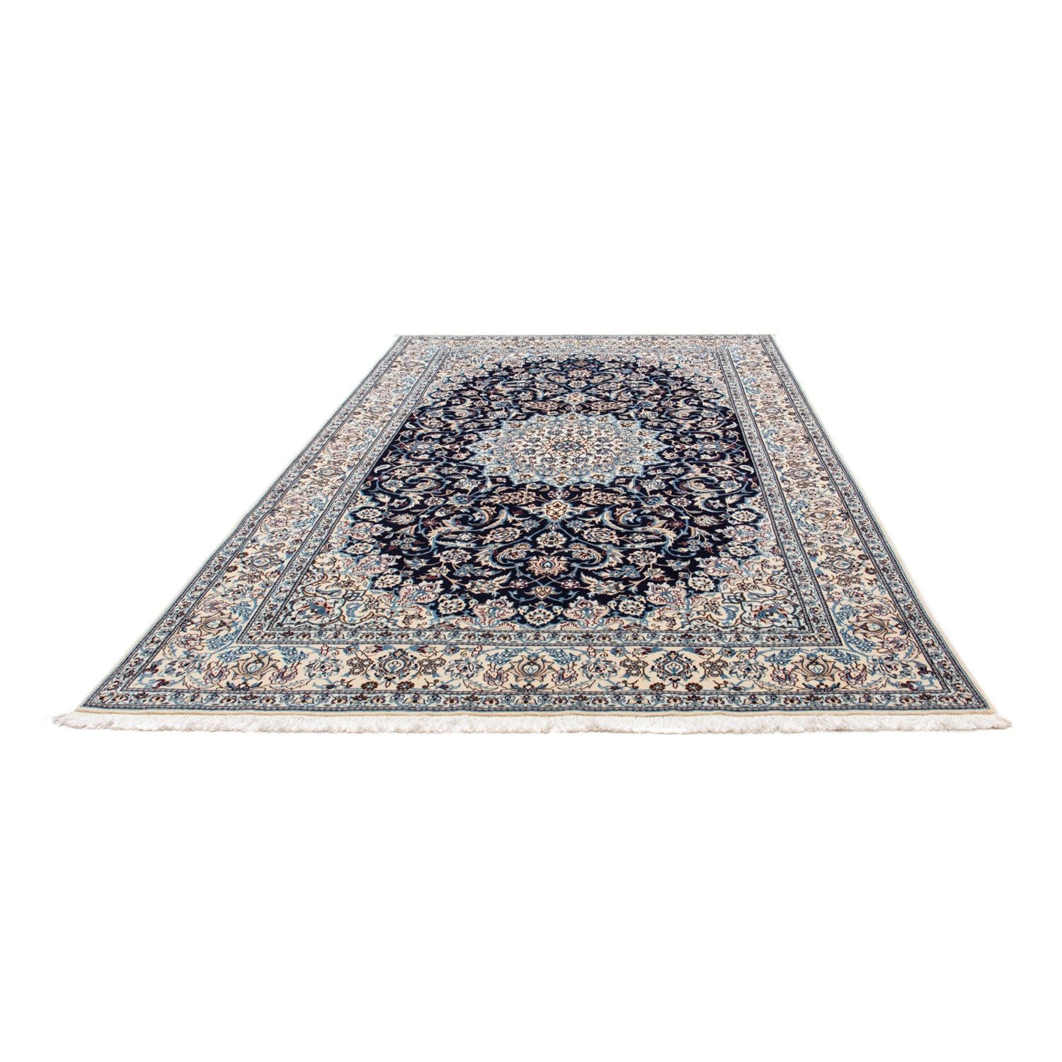 Alfombra Persa - Nain - Real - 291 x 200 cm - azul oscuro