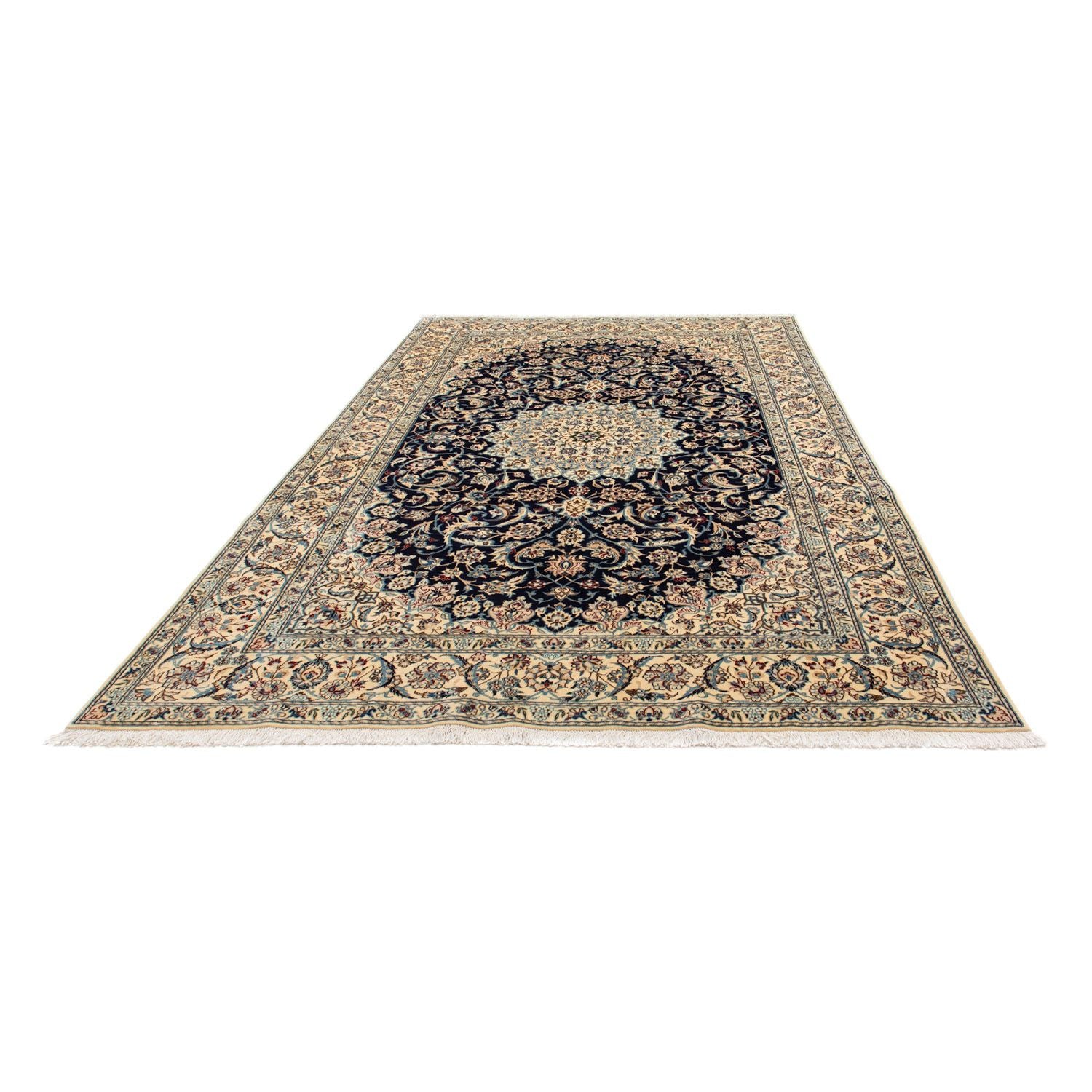 Alfombra Persa - Nain - Real - 298 x 200 cm - azul oscuro