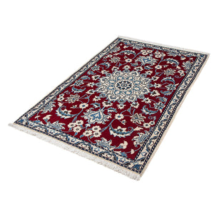 Alfombra persa - Nain - 138 x 89 cm - rojo oscuro