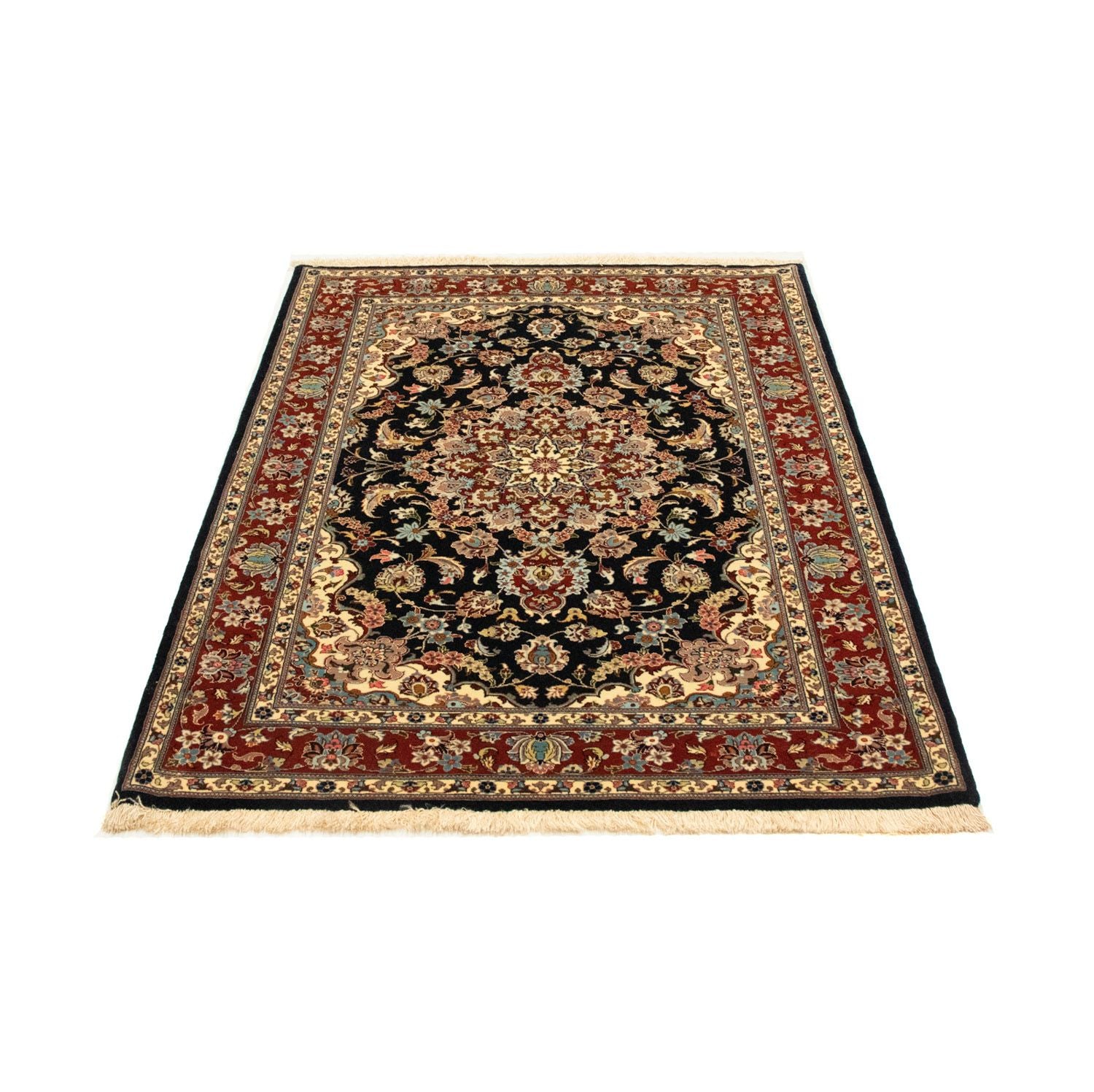 Alfombra persa - Ghom - 151 x 105 cm - negro