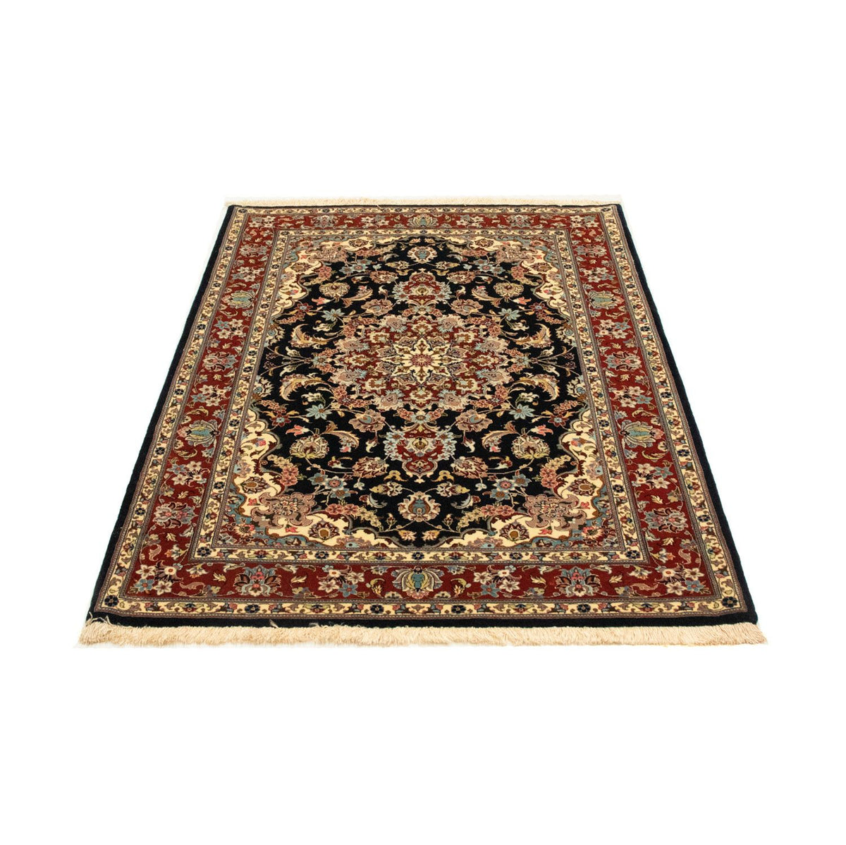 Alfombra persa - Ghom - 151 x 105 cm - negro