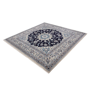 Alfombra persa - Nain cuadrado  - 198 x 192 cm - azul oscuro