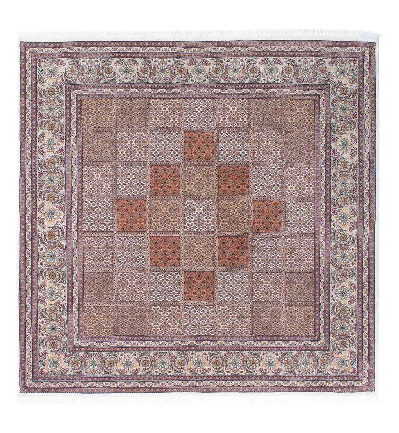 Alfombra persa - Tabriz cuadrado  - 153 x 150 cm - rojo oscuro