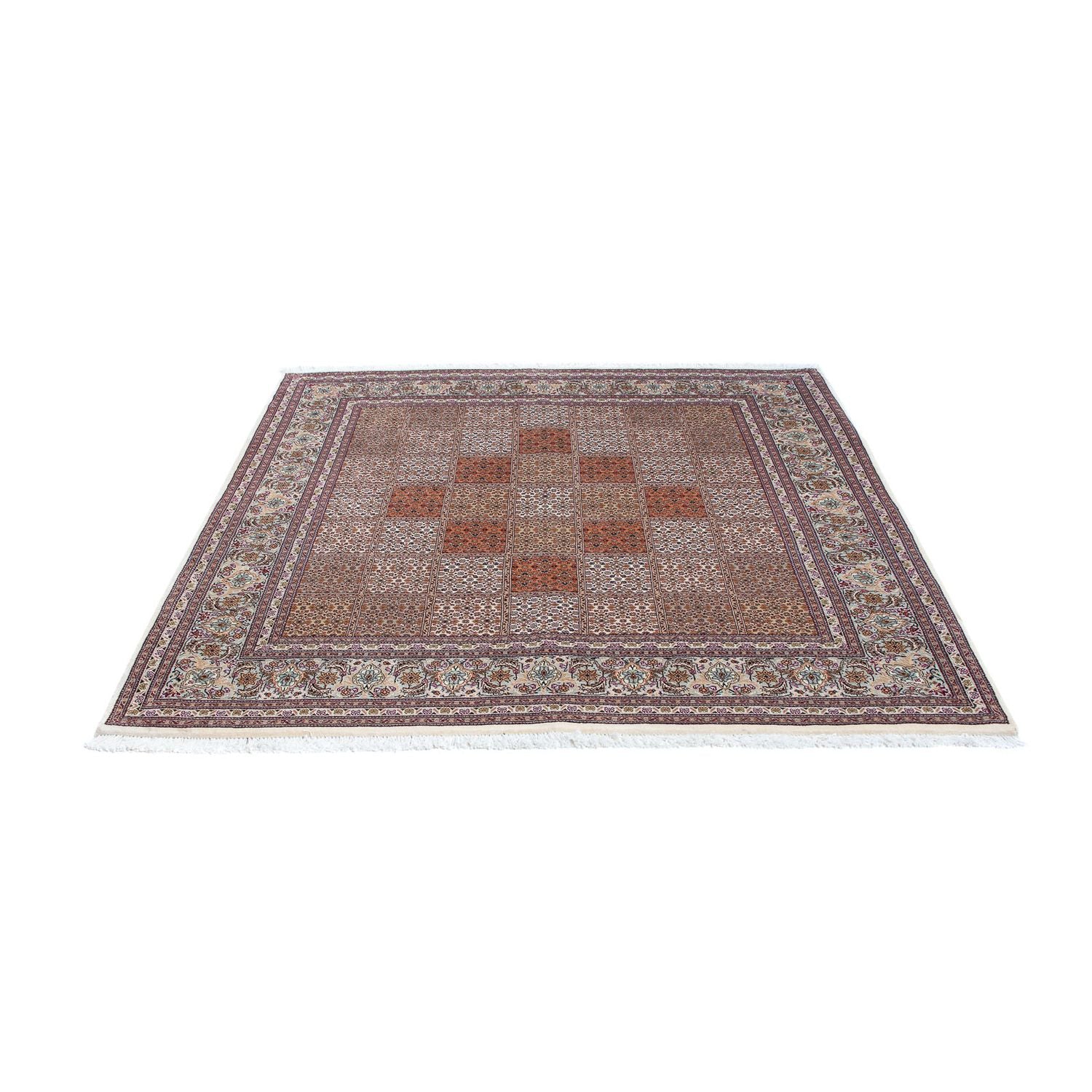 Alfombra persa - Tabriz cuadrado  - 153 x 150 cm - rojo oscuro