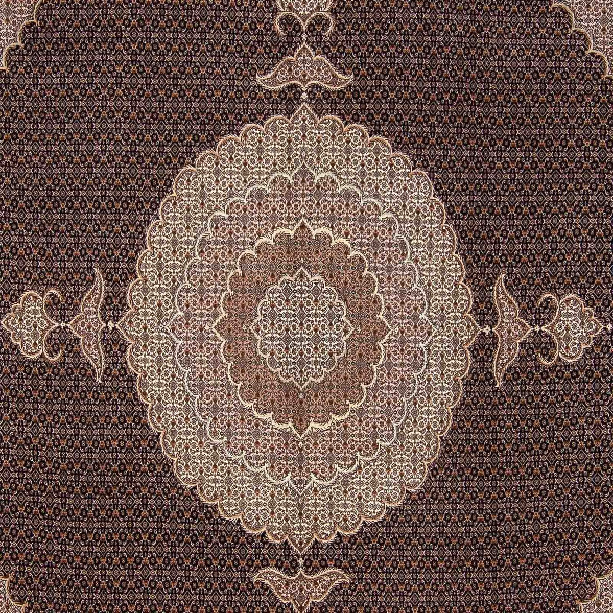 Alfombra persa - Tabriz cuadrado  - 315 x 298 cm - marrón oscuro