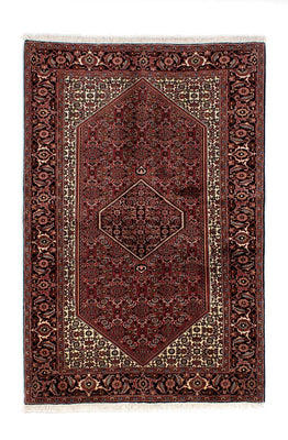 Alfombra persa - Bidjar - 198 x 136 cm - rojo oscuro