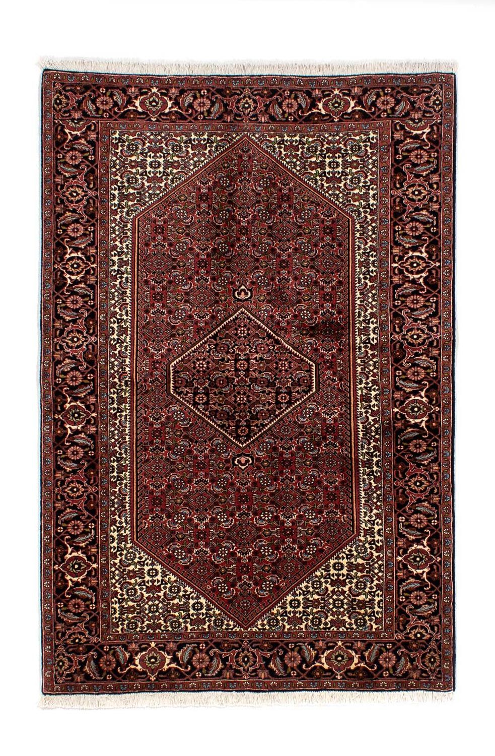 Alfombra persa - Bidjar - 198 x 136 cm - rojo oscuro