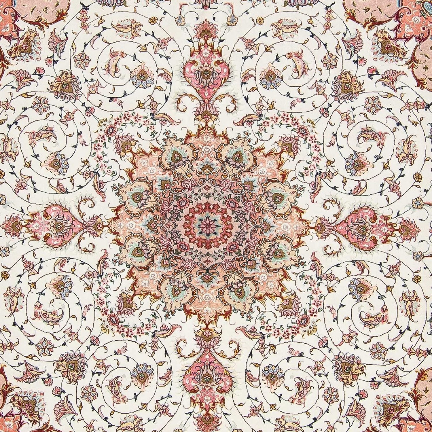 Alfombra Persa - Tabriz - Real cuadrado  - 300 x 298 cm - beige