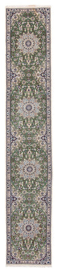 Alfombra de pasillo Alfombra Persa - Nain - Real - 410 x 62 cm - verde