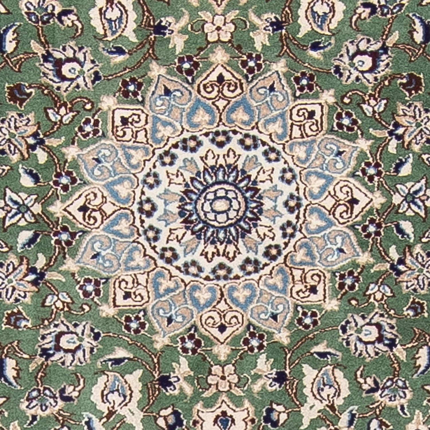 Alfombra de pasillo Alfombra Persa - Nain - Real - 410 x 62 cm - verde