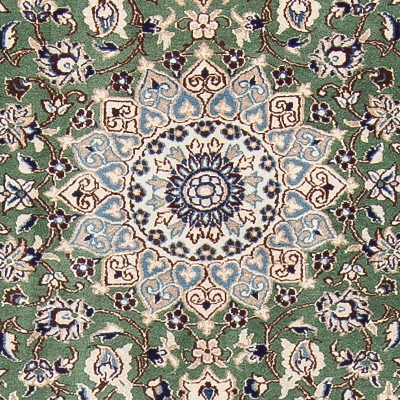 Alfombra de pasillo Alfombra Persa - Nain - Real - 410 x 62 cm - verde