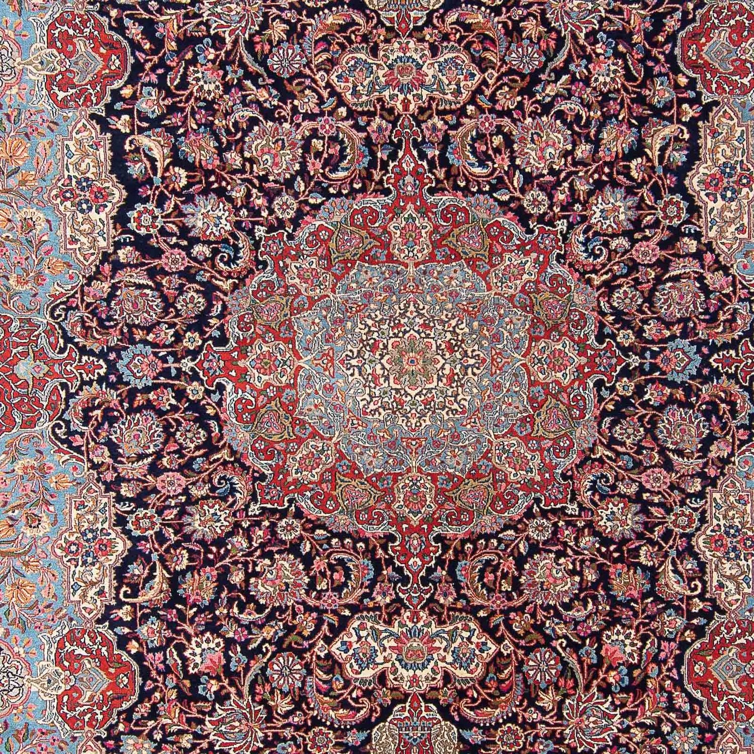 Alfombra persa - Real - 405 x 295 cm - azul oscuro