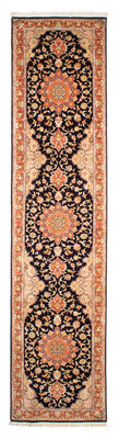 Alfombra de pasillo Alfombra Persa - Tabriz - Real - 295 x 68 cm - azul oscuro