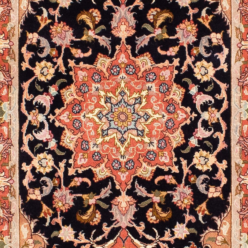 Alfombra de pasillo Alfombra Persa - Tabriz - Real - 303 x 68 cm - azul oscuro