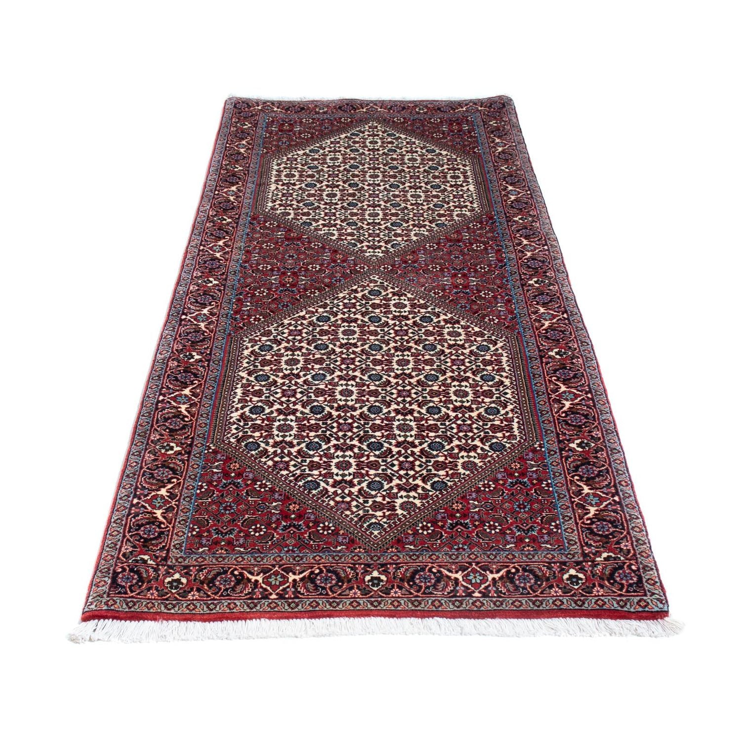 Alfombra de pasillo Alfombra persa - Bidjar - 214 x 83 cm - rojo claro
