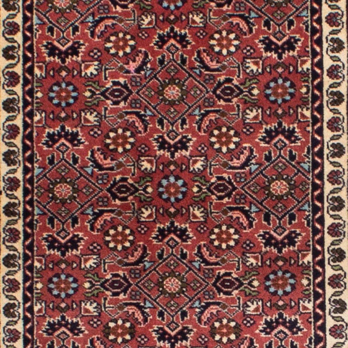 Alfombra de pasillo Alfombra persa - Bidjar - 298 x 85 cm - rojo oscuro