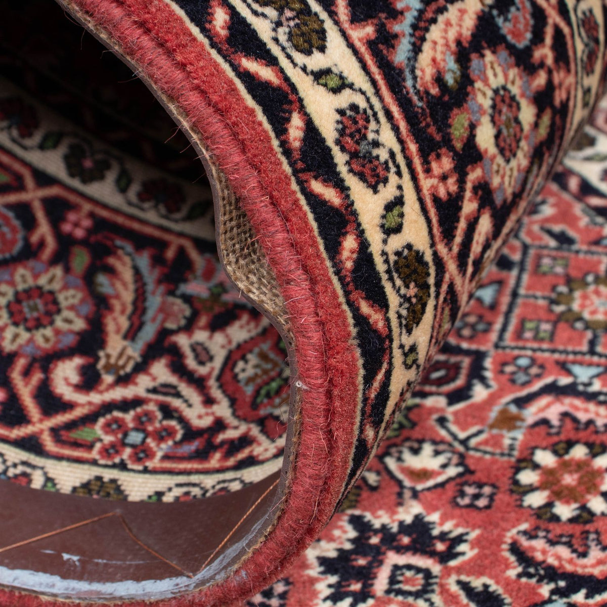 Alfombra de pasillo Alfombra persa - Bidjar - 298 x 85 cm - rojo oscuro