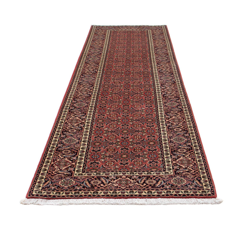 Alfombra de pasillo Alfombra persa - Bidjar - 298 x 85 cm - rojo oscuro