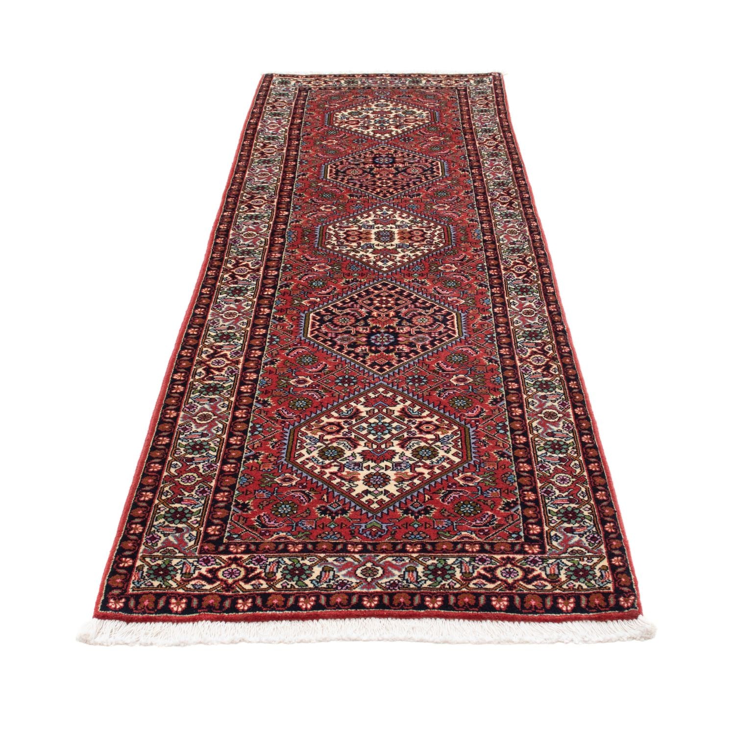 Alfombra de pasillo Alfombra persa - Bidjar - 238 x 75 cm - rojo claro