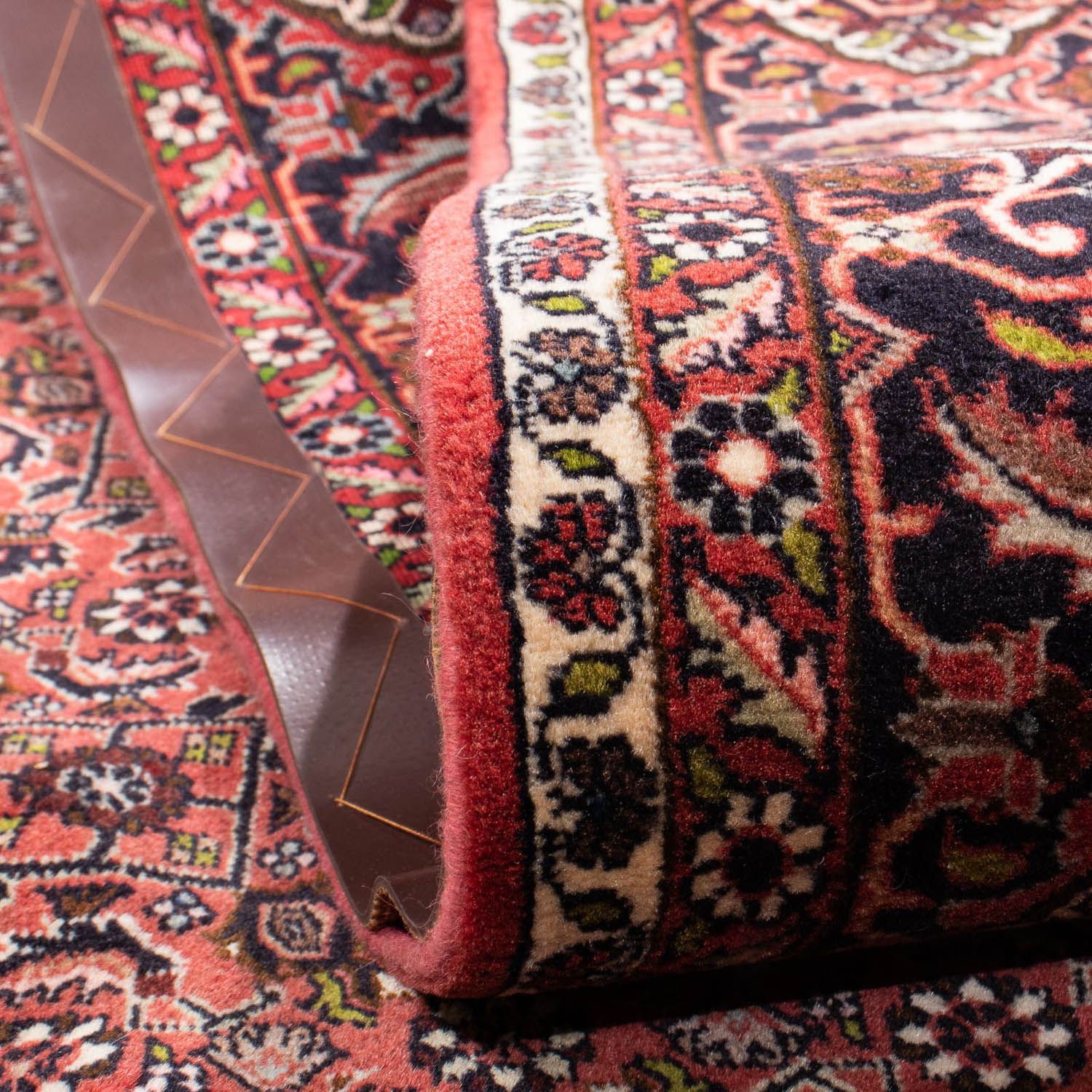Alfombra persa - Bidjar - 295 x 196 cm - rojo oscuro