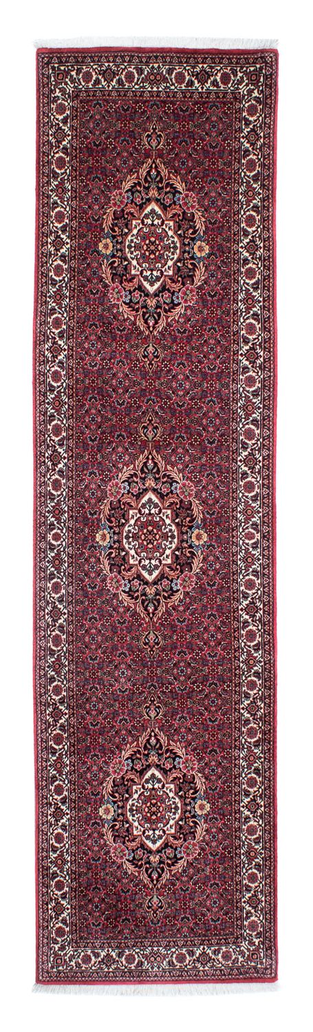 Alfombra de pasillo Alfombra persa - Bidjar - 313 x 82 cm - rojo oscuro