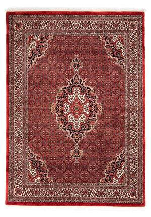 Alfombra persa - Bidjar - 233 x 168 cm - rojo oscuro