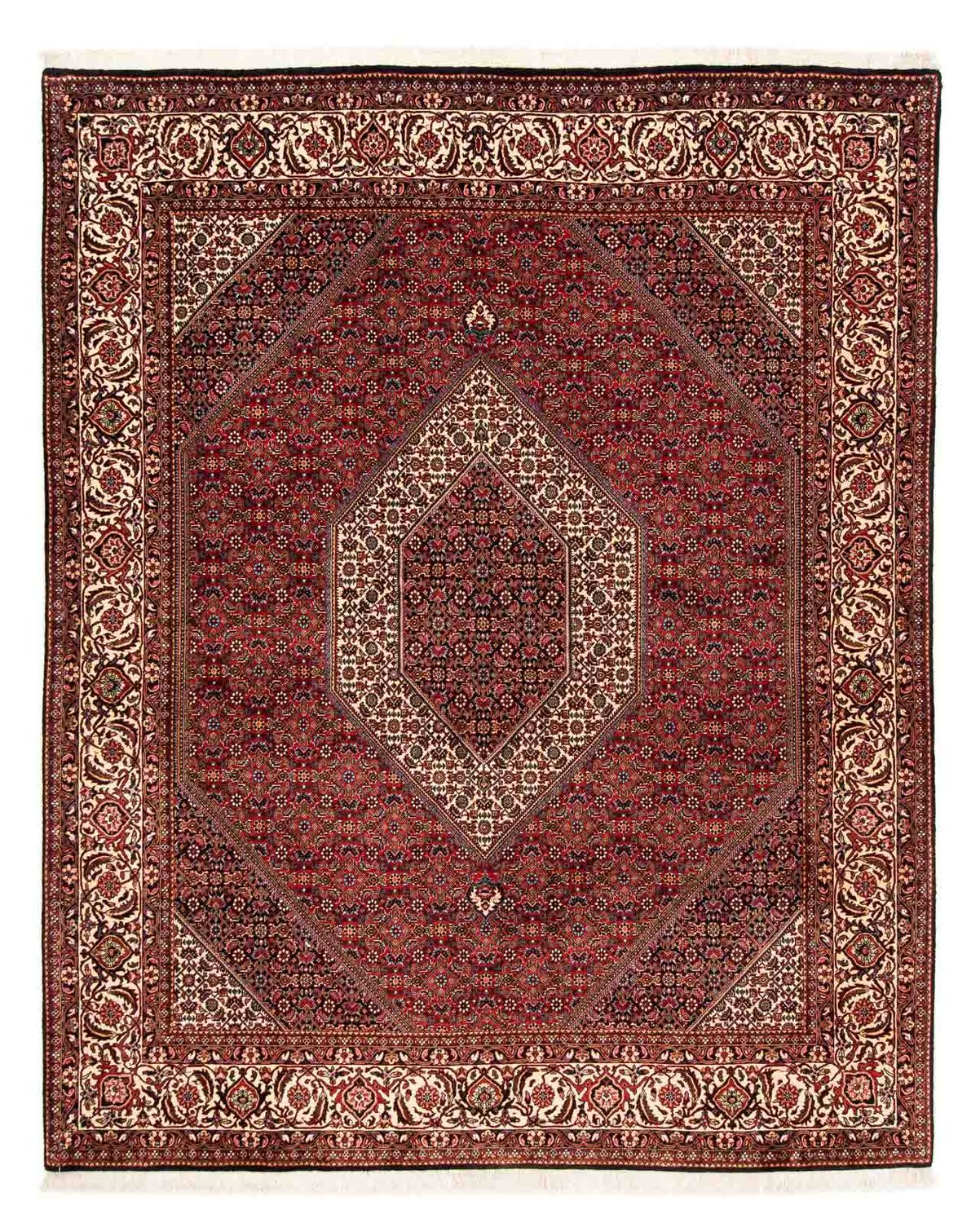 Alfombra persa - Bidjar - 244 x 200 cm - rojo oscuro