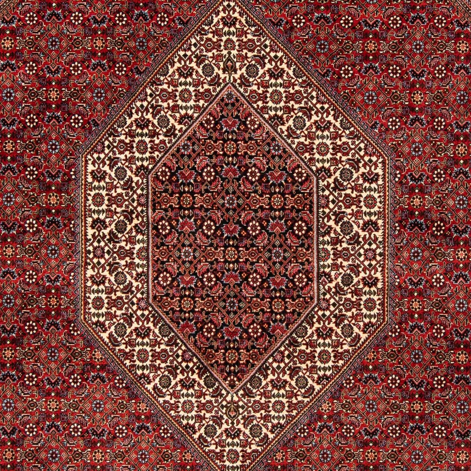 Alfombra persa - Bidjar - 244 x 200 cm - rojo oscuro