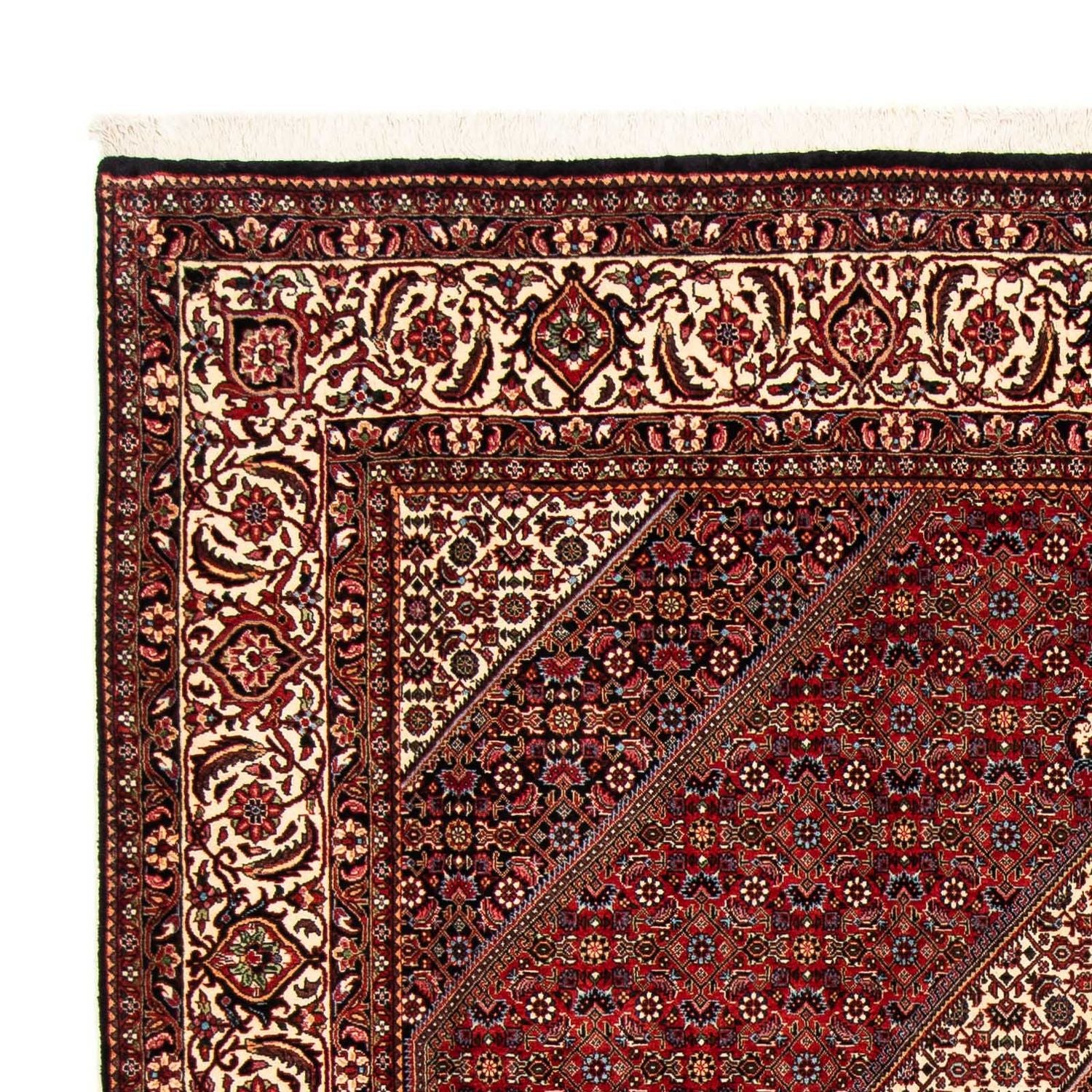 Alfombra persa - Bidjar - 244 x 200 cm - rojo oscuro