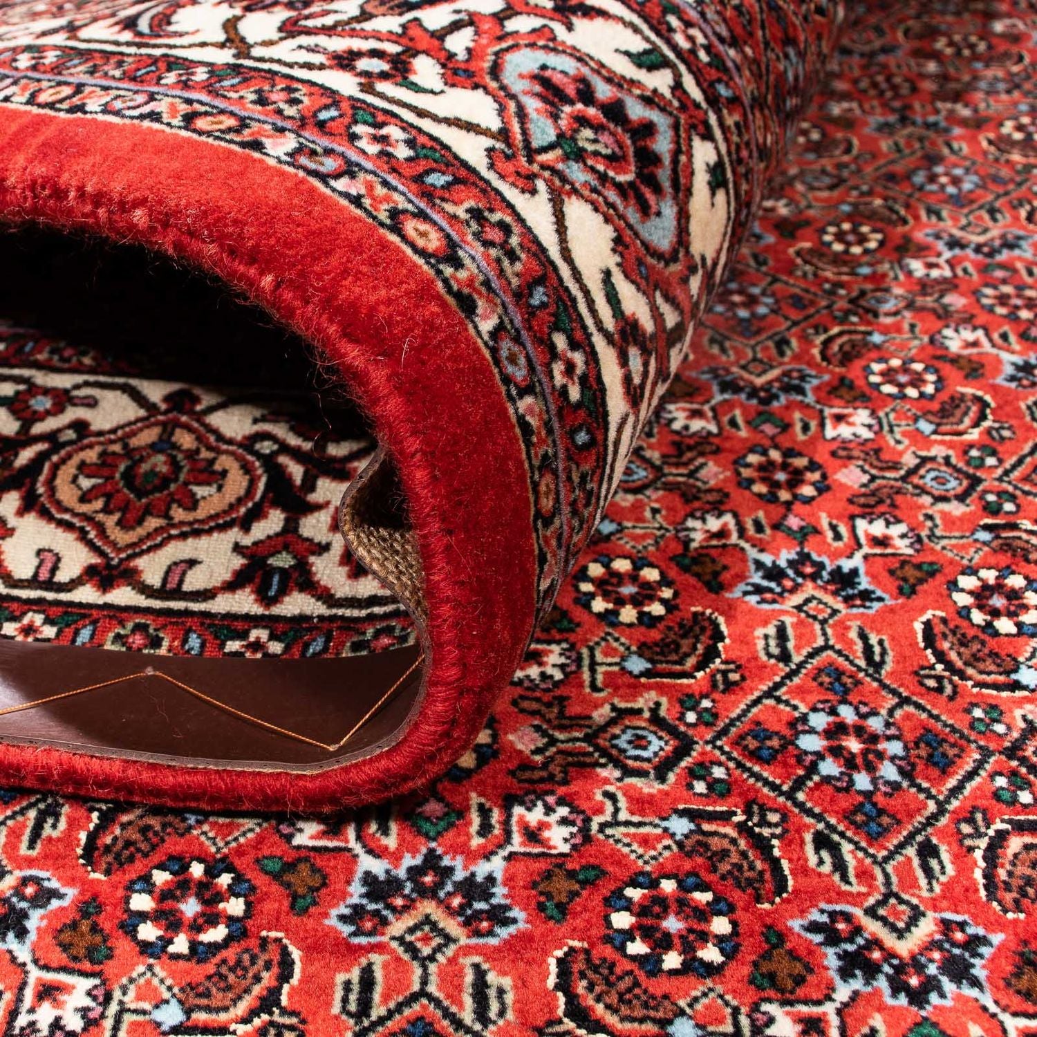 Alfombra persa - Bidjar - 242 x 168 cm - rojo oscuro