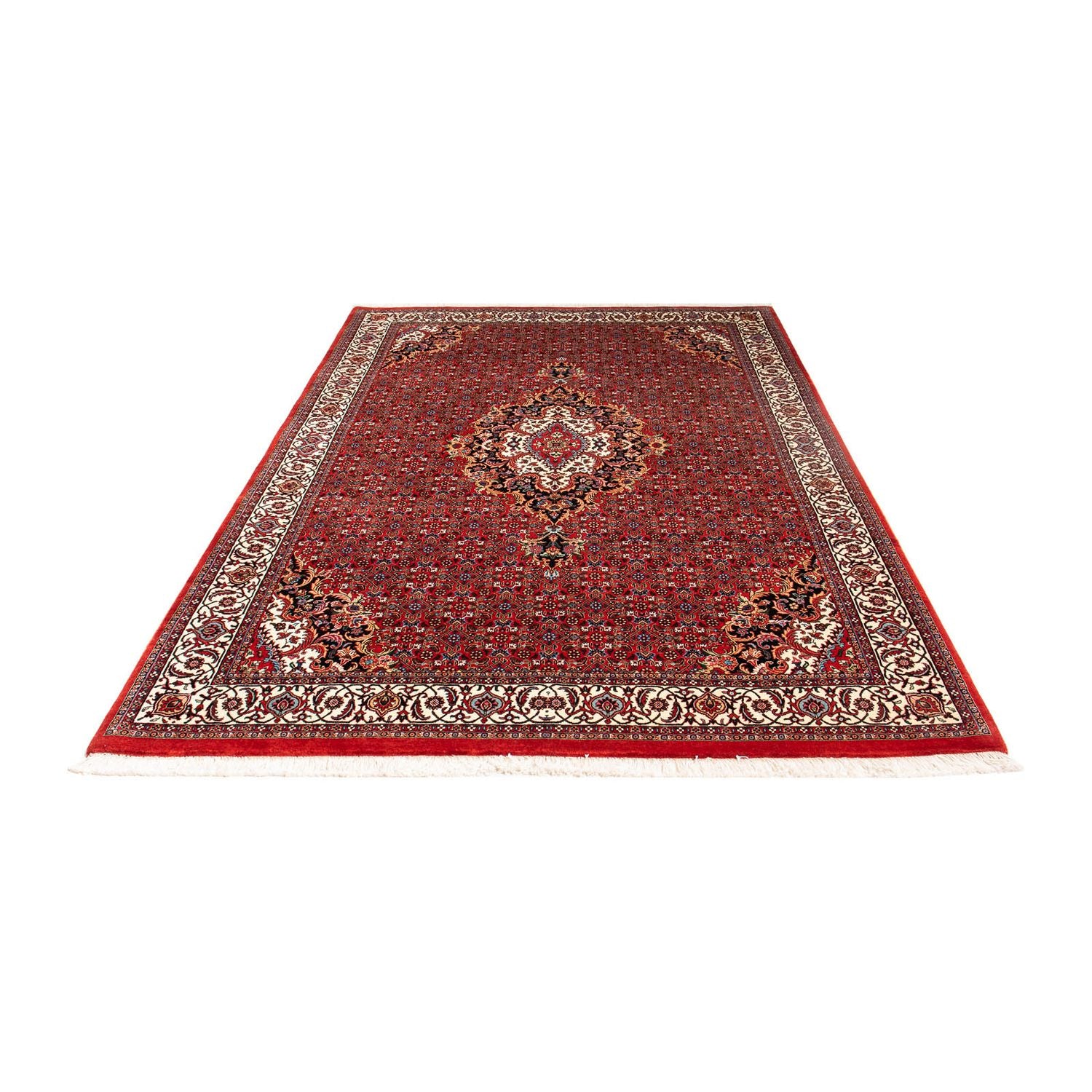 Alfombra persa - Bidjar - 242 x 168 cm - rojo oscuro