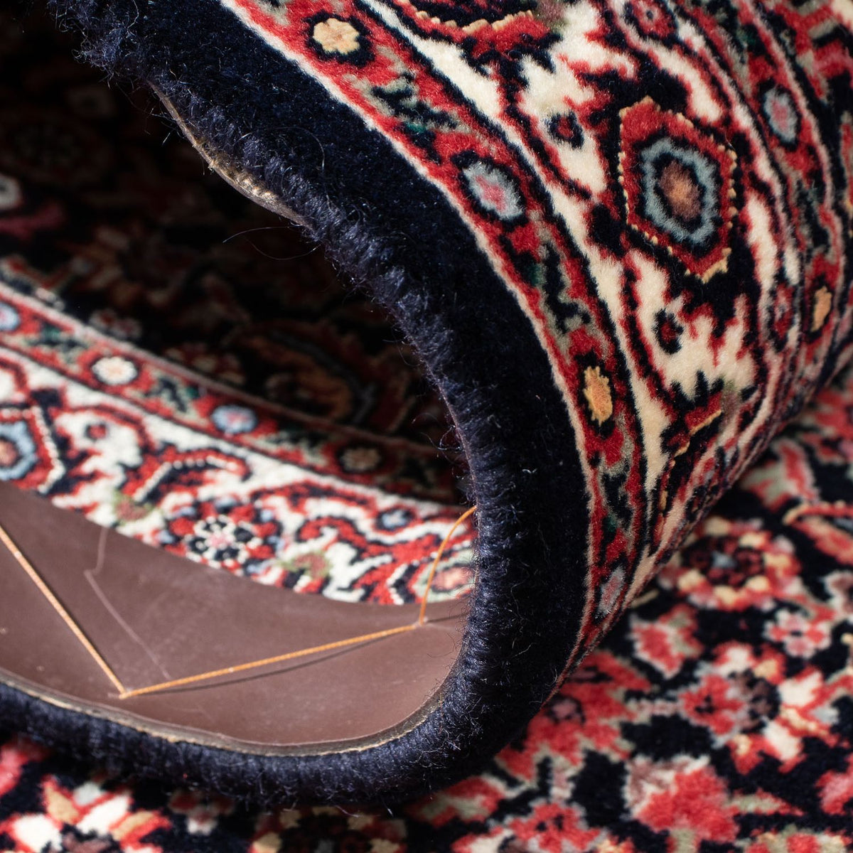 Alfombra de pasillo Alfombra persa - Bidjar - 195 x 48 cm - azul oscuro