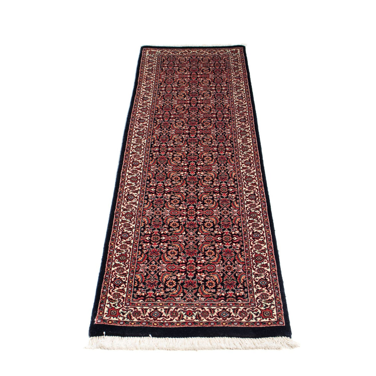 Alfombra de pasillo Alfombra persa - Bidjar - 195 x 48 cm - azul oscuro